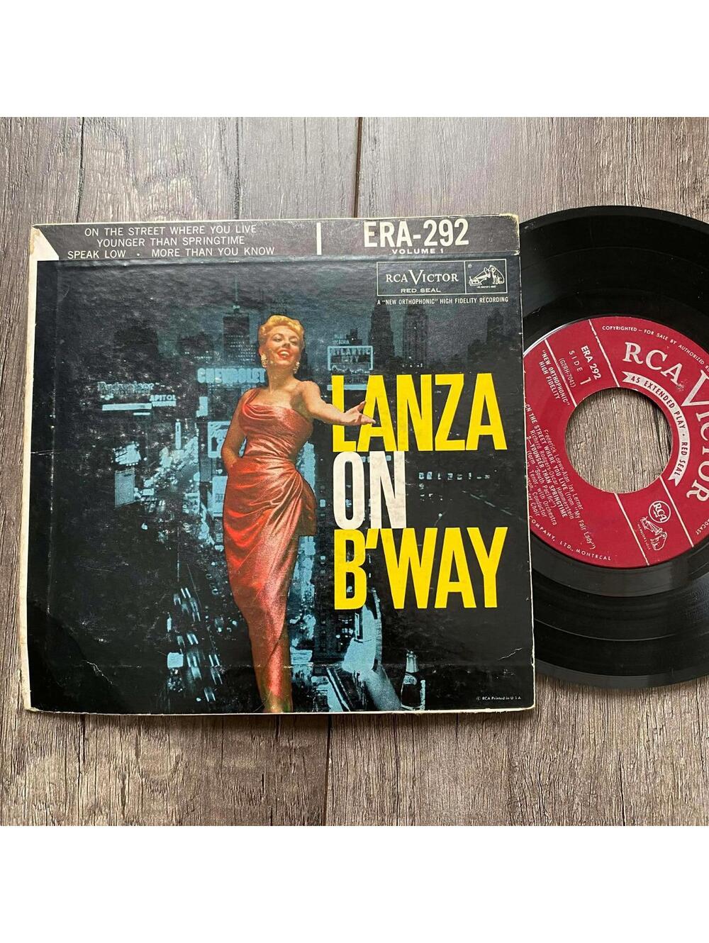 Lanza On B'Way Volume 1 45rpm| Vinyl Record | VG | R52